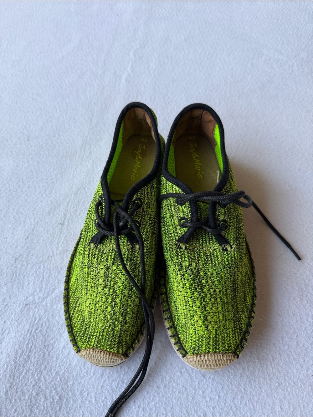 New Joy & Mario Green Laced Espadrilles Size 6-6.5